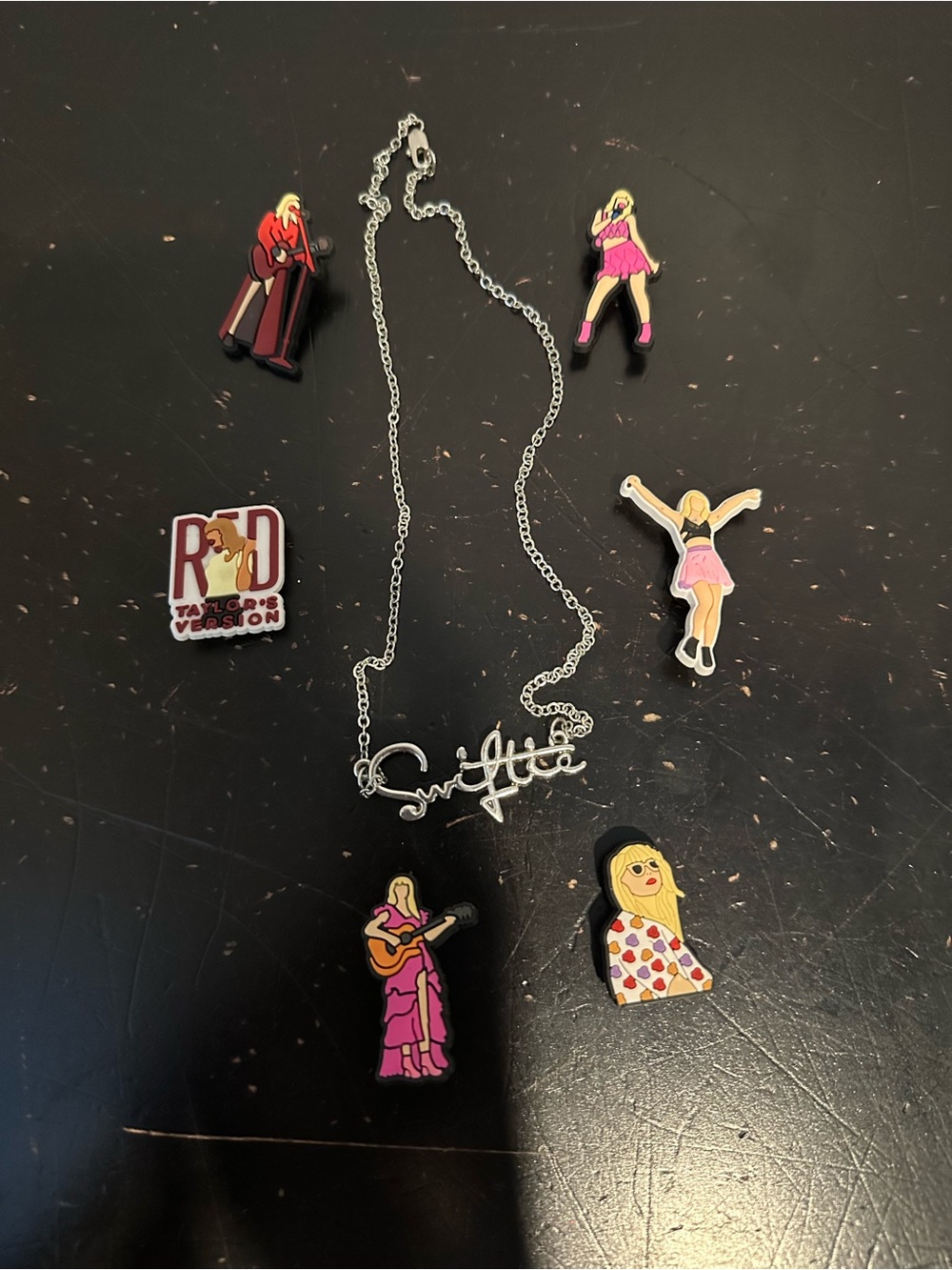 Taylor Swift “Swiftie” Silver Necklace and Charms